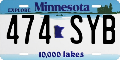 MN license plate 474SYB