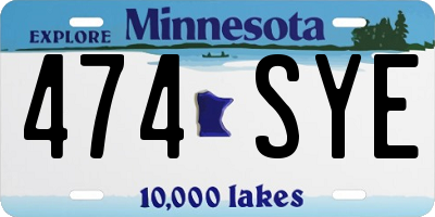 MN license plate 474SYE