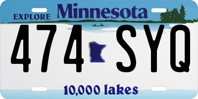 MN license plate 474SYQ