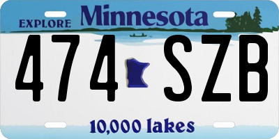 MN license plate 474SZB