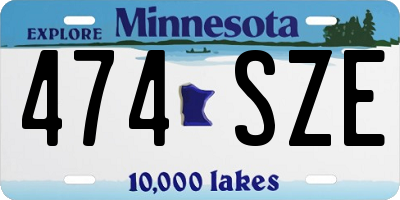 MN license plate 474SZE