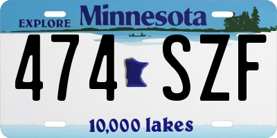 MN license plate 474SZF