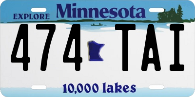 MN license plate 474TAI
