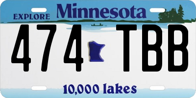 MN license plate 474TBB