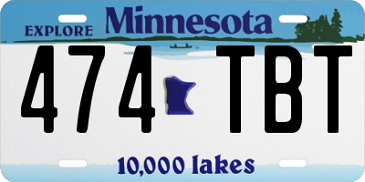 MN license plate 474TBT
