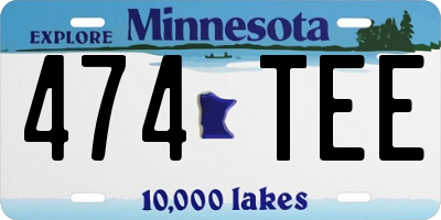 MN license plate 474TEE