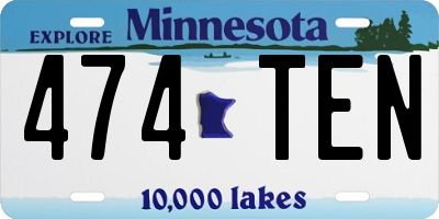 MN license plate 474TEN