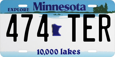 MN license plate 474TER