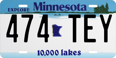 MN license plate 474TEY
