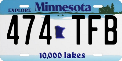MN license plate 474TFB