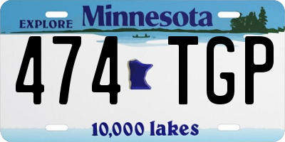 MN license plate 474TGP