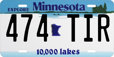 MN license plate 474TIR