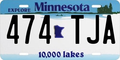 MN license plate 474TJA