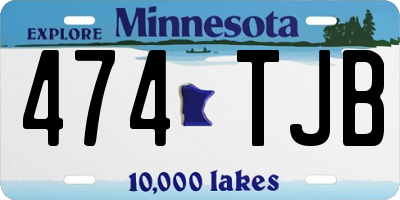 MN license plate 474TJB