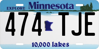 MN license plate 474TJE