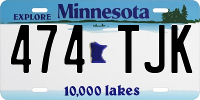 MN license plate 474TJK