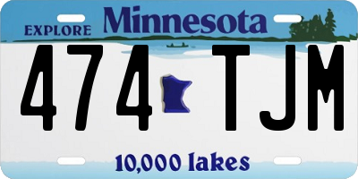 MN license plate 474TJM