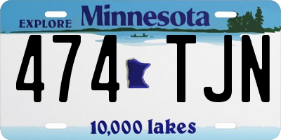 MN license plate 474TJN