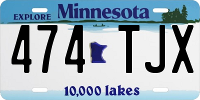 MN license plate 474TJX