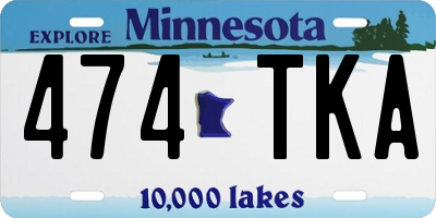 MN license plate 474TKA
