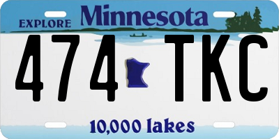 MN license plate 474TKC