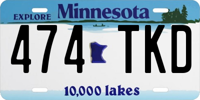 MN license plate 474TKD