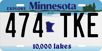 MN license plate 474TKE