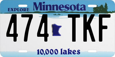 MN license plate 474TKF