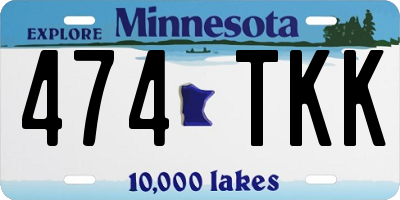 MN license plate 474TKK