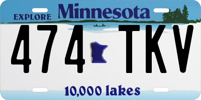 MN license plate 474TKV