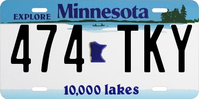 MN license plate 474TKY