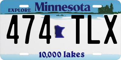 MN license plate 474TLX