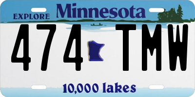 MN license plate 474TMW