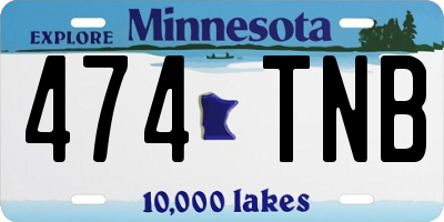 MN license plate 474TNB