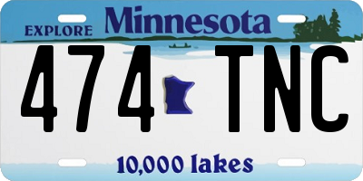 MN license plate 474TNC