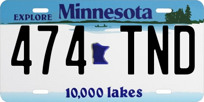MN license plate 474TND