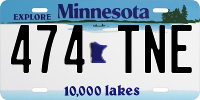 MN license plate 474TNE
