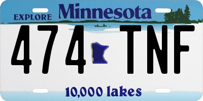 MN license plate 474TNF