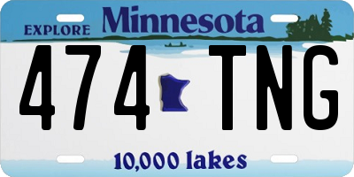 MN license plate 474TNG