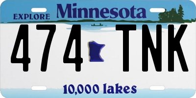 MN license plate 474TNK