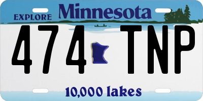 MN license plate 474TNP