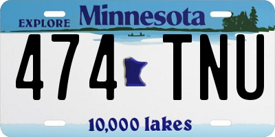 MN license plate 474TNU