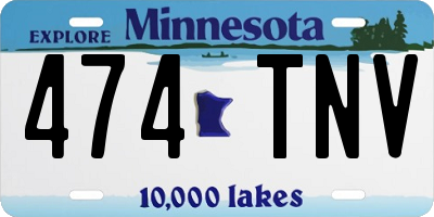 MN license plate 474TNV