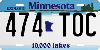 MN license plate 474TOC