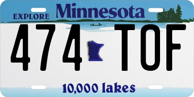 MN license plate 474TOF
