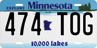 MN license plate 474TOG