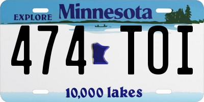 MN license plate 474TOI