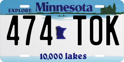MN license plate 474TOK