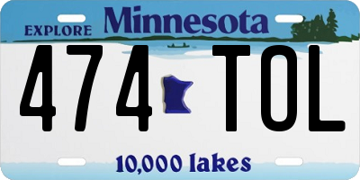 MN license plate 474TOL