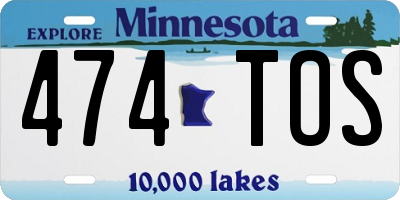 MN license plate 474TOS